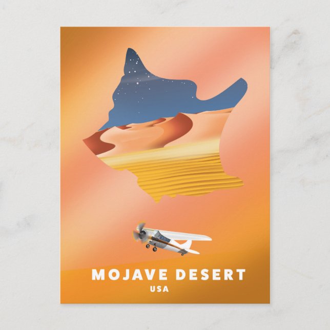 Postal Mapa de Mojave Desert USA (Anverso)
