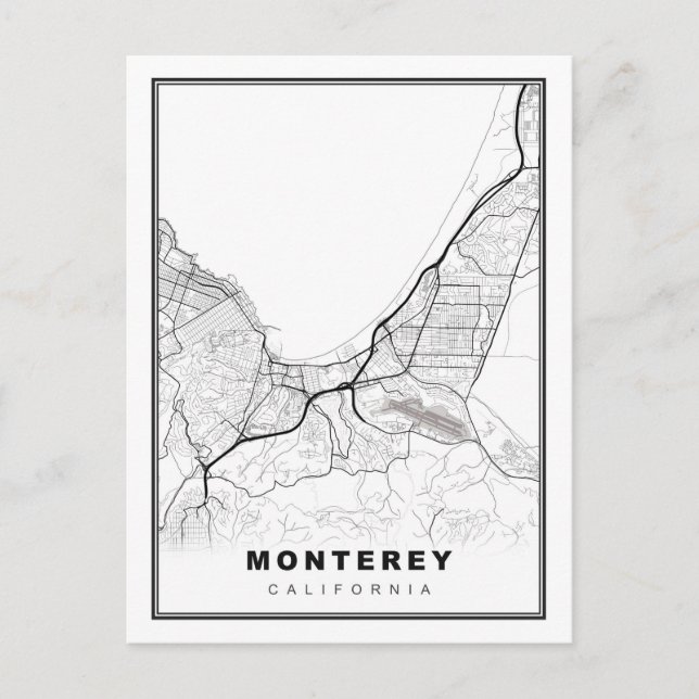 Postal Mapa de Monterey (Anverso)
