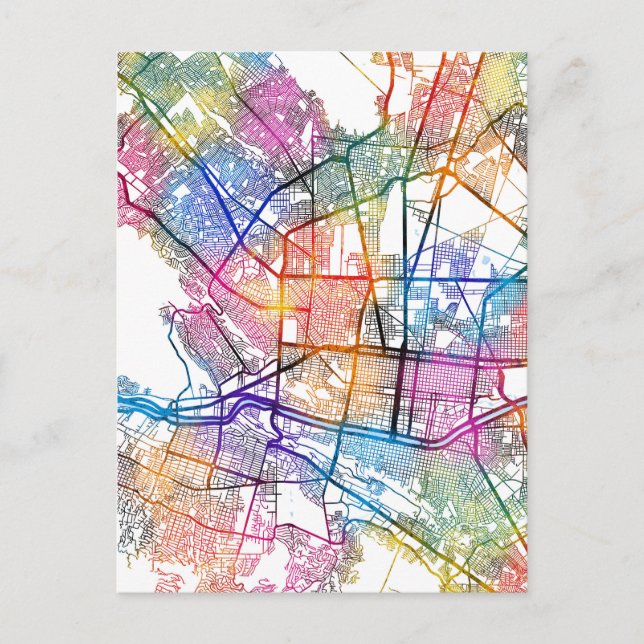 Postal Mapa de Monterrey Ciudad de México (Anverso)