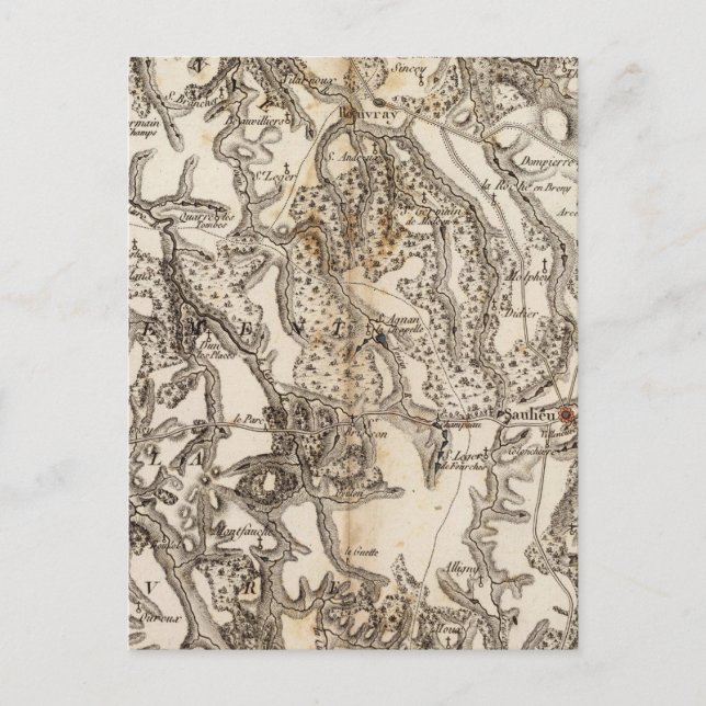 Postal Mapa de Morvan Atlas (Anverso)