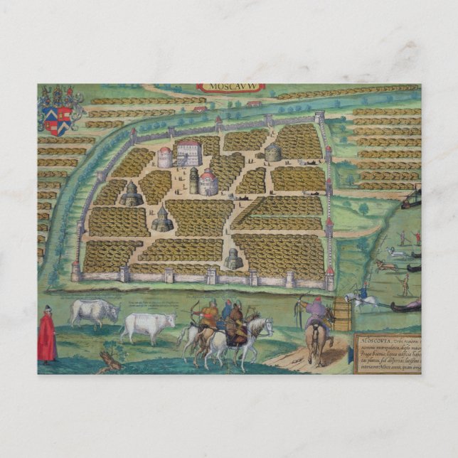 Postal Mapa de Moscú (Anverso)