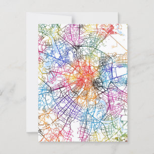 Postal Mapa de Moscú de la ciudad de Rusia