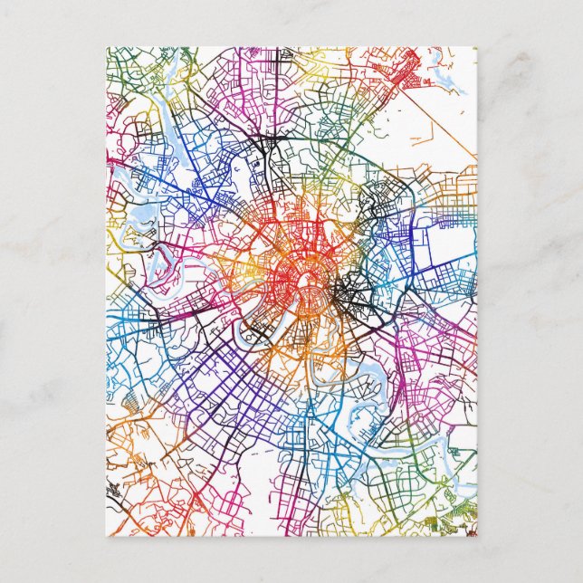 Postal Mapa de Moscú de la ciudad de Rusia (Anverso)