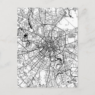 Postal Mapa de Moscú Rusia