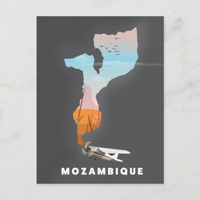 Postal Mapa de Mozambique (Anverso)
