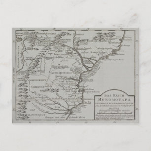 Postal Mapa de Mozambique, África