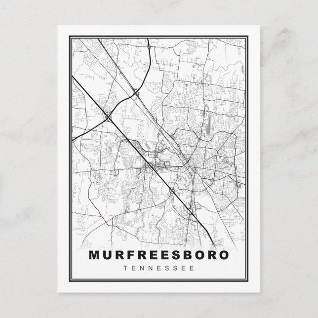 Postal Mapa de Murfreesboro (Anverso)