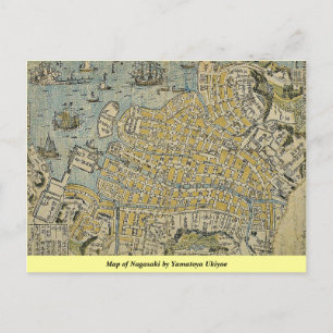 Postal Mapa de Nagasaki de Yamatoya Ukiyoe