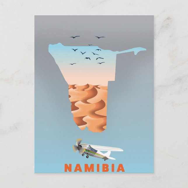 Postal Mapa de Namibia (Anverso)