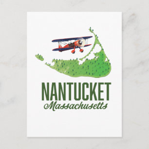 Postal Mapa de Nantucket Massachusetts