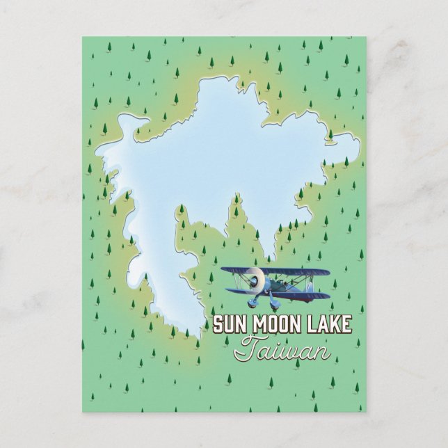 Postal Mapa de navegación del lago Sun Moon Taiwán (Anverso)