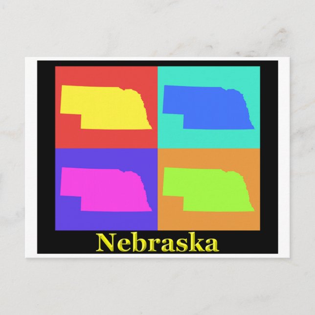 Postal Mapa de Nebraska (Anverso)