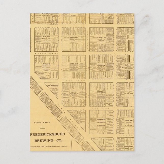 Postal Mapa de negocios de San Francisco (Anverso)