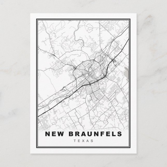 Postal Mapa de New Braunfels (Anverso)