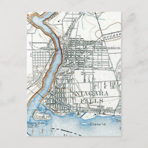 Postal Mapa de Niagara Falls vista a vuelo de pájaro