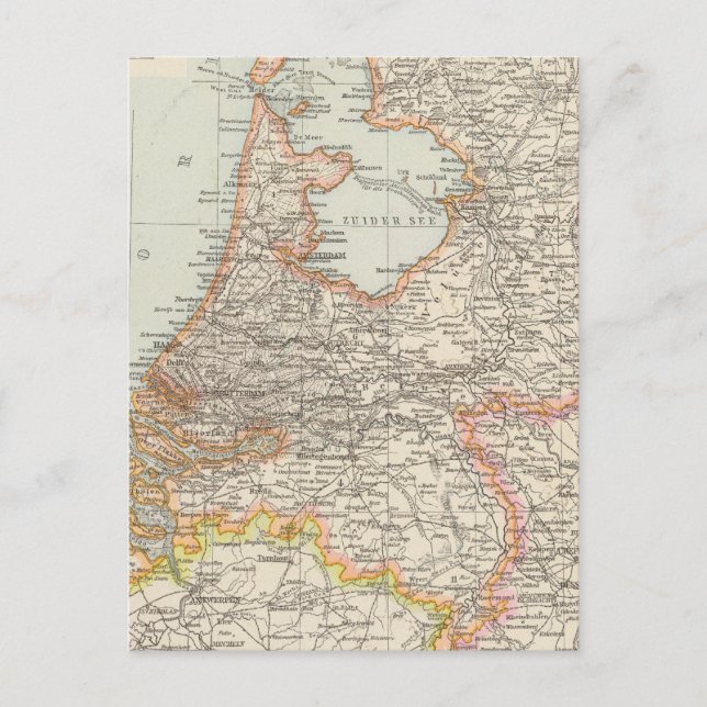 Postal Mapa de Niederlande - Países Bajos (Anverso)