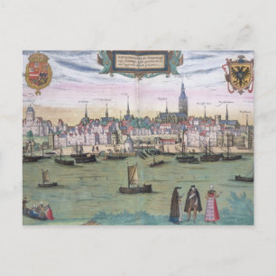 Postal Mapa de Nijmegen, de 'Civitates Orbis Terrarum' b