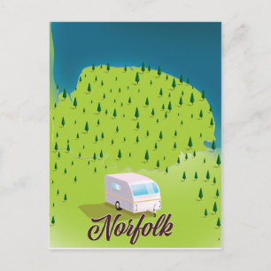 Postal Mapa de Norfolk Caravan