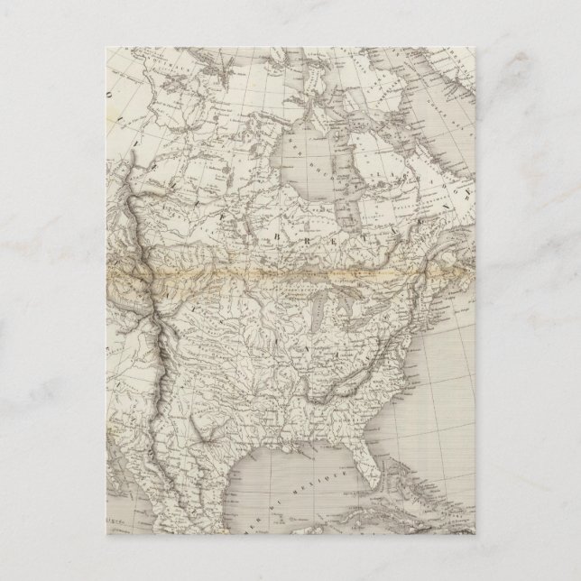 Postal Mapa de Norteamérica (Anverso)
