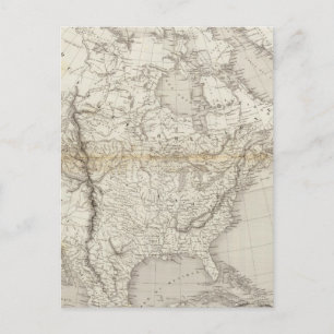 Postal Mapa de Norteamérica