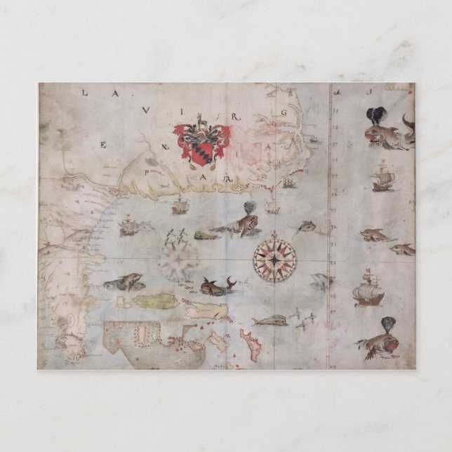 Postal Mapa de Norteamérica Oriental (Anverso)