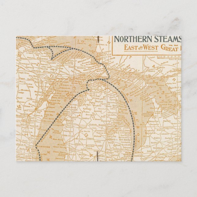 Postal Mapa de Northern Steamship Company (Anverso)