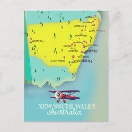 Postal Mapa de Nueva Gales del Sur de Australia