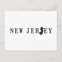 Mapa de Nueva Jersey Carta con forma de palabra de