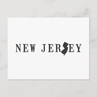 Postal Mapa de Nueva Jersey Carta con forma de palabra de