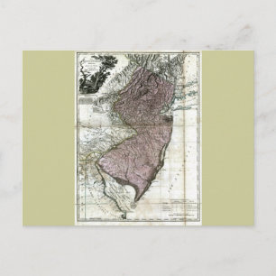 Postal Mapa de Nueva Jersey de 1777