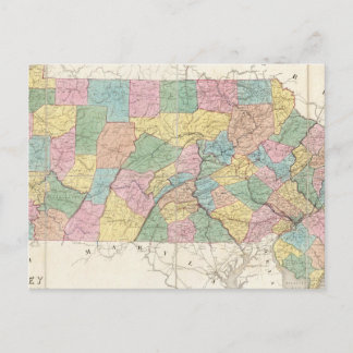 Postal Mapa de Nueva Jersey y Pensilvania