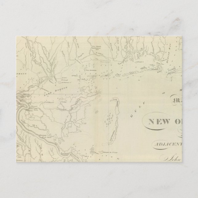 Postal Mapa de Nueva Orleans (Anverso)
