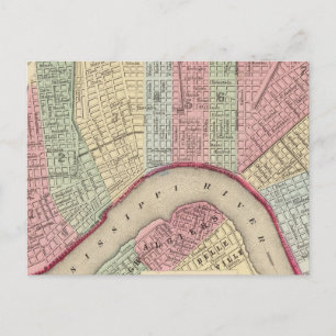 Postal Mapa de Nueva Orleans por Mitchell
