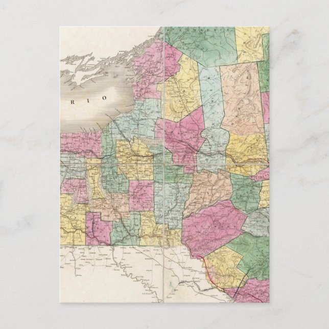 Postal Mapa de Nueva York (Anverso)