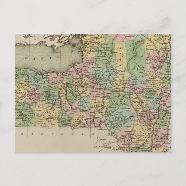 Postal Mapa de Nueva York (Anverso)