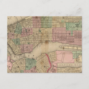 Postal Mapa de Nueva York, Brooklyn de Mitchell