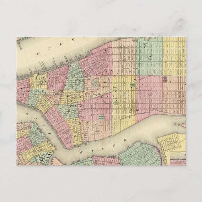 Postal Mapa De Nueva York Y Las Ciudades Adyacentes (Anverso)