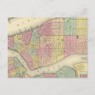 Postal Mapa De Nueva York Y Las Ciudades Adyacentes