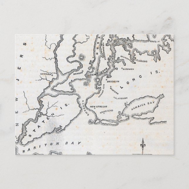 Postal Mapa de Nueva York y sus alrededores (Anverso)