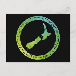 Postal Mapa de Nueva Zelanda