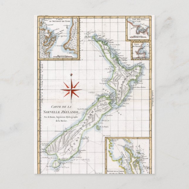 Postal Mapa de Nueva Zelanda de 1787 (Anverso)
