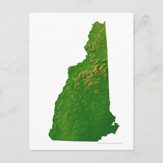 Postal Mapa de Nuevo Hampshire (Anverso)