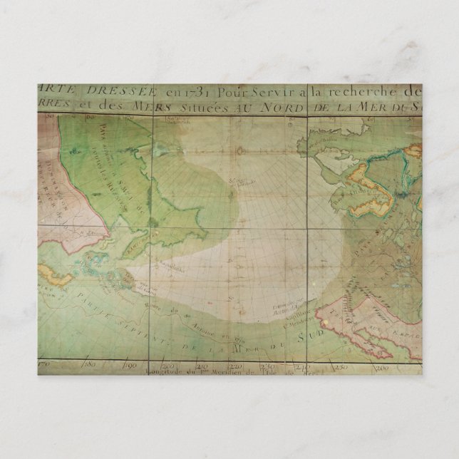 Postal Mapa de nuevos descubrimientos (Anverso)