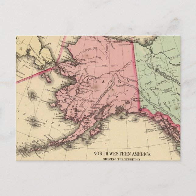 Postal Mapa de NW America de Mitchell (Anverso)
