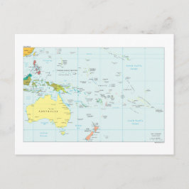 Postal Mapa de Oceanía
