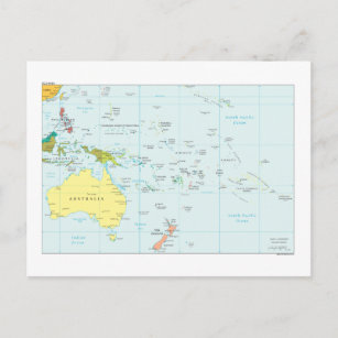 Postal Mapa de Oceanía