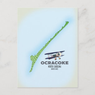 Postal Mapa de Ocracoke North Carolina USA