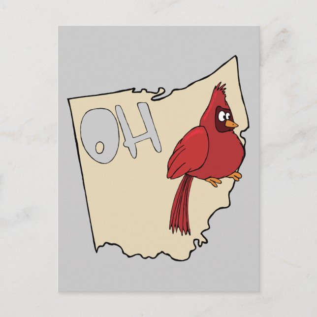 Postal Mapa de Ohio OH y Lema de arte Personalizado de pá (Anverso)