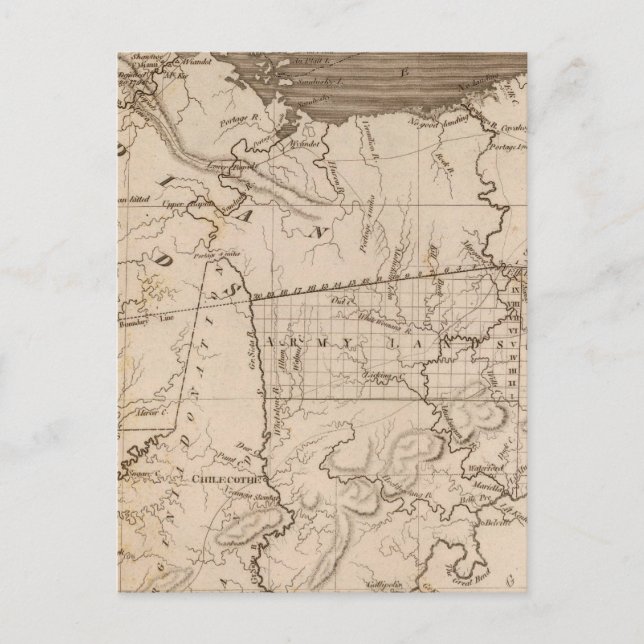 Postal Mapa de Ohio por Arrowsmith (Anverso)