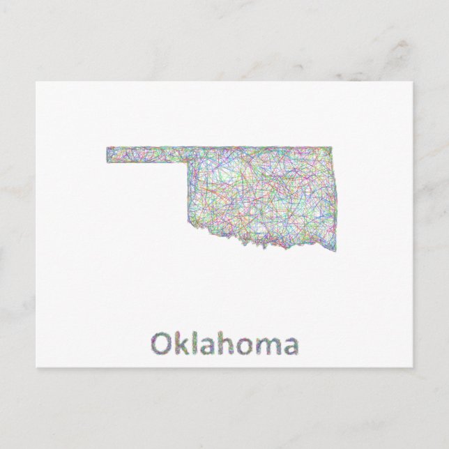 Postal Mapa de Oklahoma (Anverso)